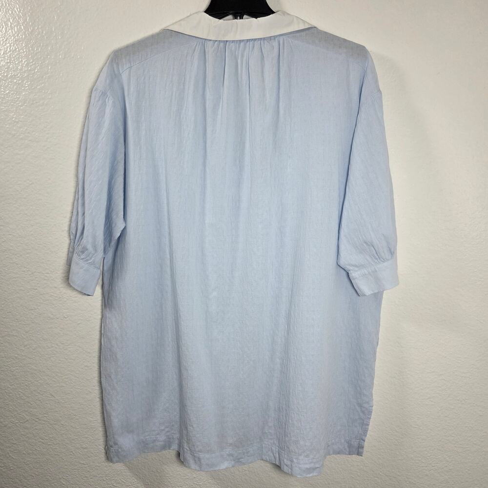 Pomander Place "Lizzie" Sky Blue Coverup Dress, Med Cotton, V-Neck tunic - Picture 9 of 10